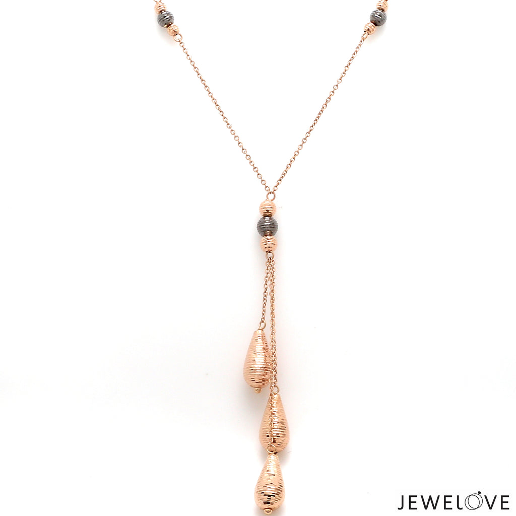 Designer 18K Rose Gold Necklace Set JL AU NE 07   Jewelove.US