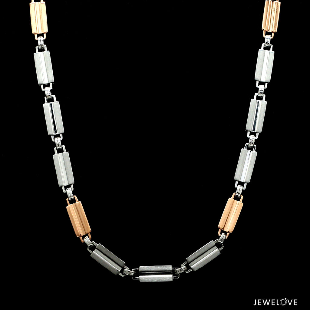 Platinum + Rose Gold Chain for Men JL PT CH 1301   Jewelove.US