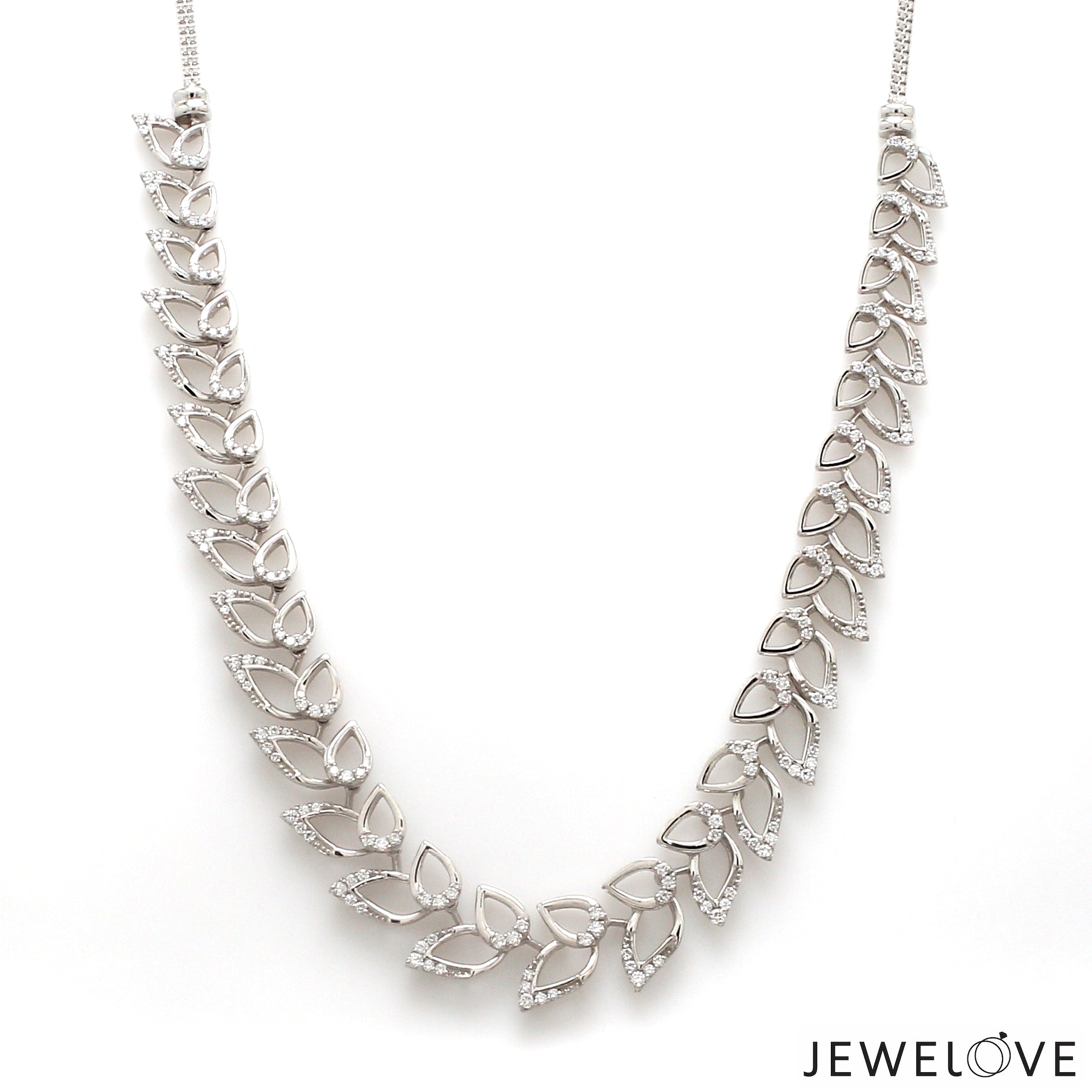 Platinum Evara Diamond Necklace & Earrings Set JL PT NE 341   Jewelove.US