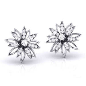 Flower Designer Platinum Diamond Earrings JL PT E MST 23   Jewelove.US