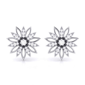Flower Designer Platinum Diamond Earrings JL PT E MST 23   Jewelove.US