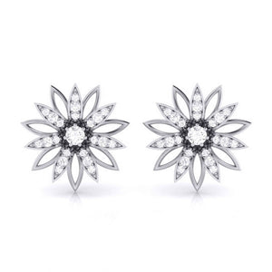 Flower Designer Platinum Diamond Earrings JL PT E MST 23   Jewelove.US