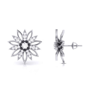 Flower Designer Platinum Diamond Earrings JL PT E MST 23   Jewelove.US