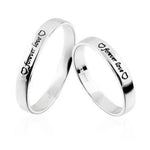 Load image into Gallery viewer, Forever Love Platinum Couple Rings with Black Engravings JL PT 581   Jewelove.US
