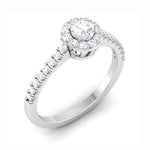 Load image into Gallery viewer, Full Halo Diamond Solitaire Engagement Ring for Women in Platinum JL PT 481   Jewelove.US

