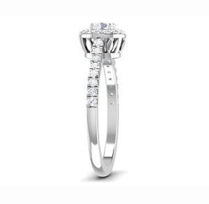 Full Halo Diamond Solitaire Engagement Ring for Women in Platinum JL PT 481   Jewelove.US