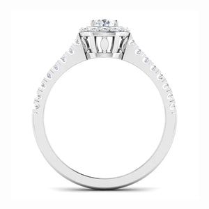 Full Halo Diamond Solitaire Engagement Ring for Women in Platinum JL PT 481   Jewelove.US