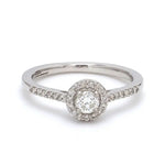 Load image into Gallery viewer, Full Halo Diamond Solitaire Engagement Ring for Women in Platinum JL PT 481   Jewelove.US
