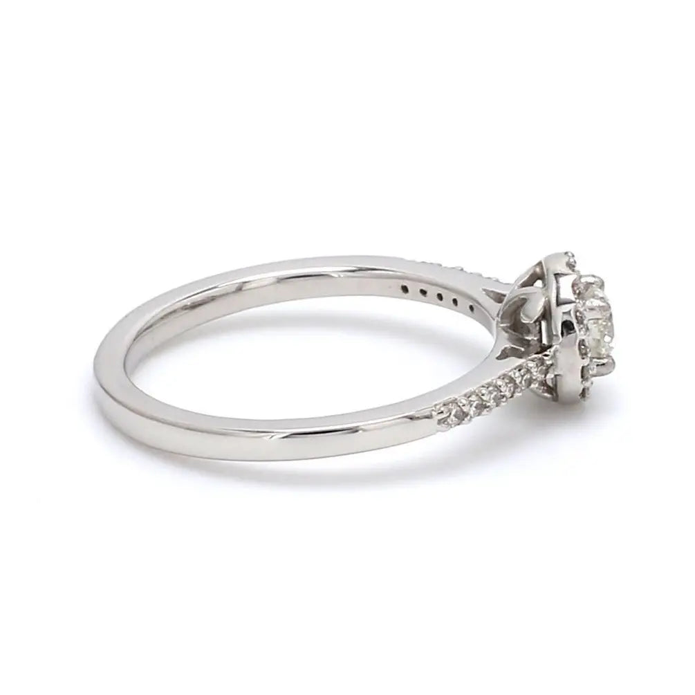 Full Halo Diamond Solitaire Engagement Ring for Women in Platinum JL PT 481   Jewelove.US