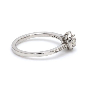 Full Halo Diamond Solitaire Engagement Ring for Women in Platinum JL PT 481   Jewelove.US