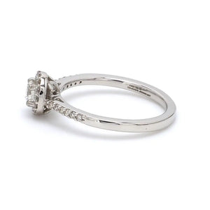 Full Halo Diamond Solitaire Engagement Ring for Women in Platinum JL PT 481   Jewelove.US