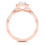 Load image into Gallery viewer, 50-Pointer Solitaire Halo Diamond Twisted Shank 18K Rose Gold Ring JL AU G R101-A   Jewelove.US
