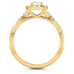 Load image into Gallery viewer, 30-Pointer Solitaire Halo Diamond Twisted Shank 18K Yellow Gold Ring JL AU G 101Y   Jewelove.US
