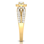 Load image into Gallery viewer, 70-Pointer Solitaire Halo Diamond Split Shank Yellow Gold Ring JL AU G 102Y-B   Jewelove.US
