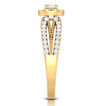 Load image into Gallery viewer, 50-Pointer Solitaire Halo Diamond Split Shank Yellow Gold Ring JL AU G 102Y-A   Jewelove.US
