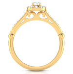 Load image into Gallery viewer, 50-Pointer Solitaire Halo Diamond Shank Yellow Gold Ring JL AU G 103Y-A   Jewelove.US
