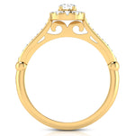 Load image into Gallery viewer, 30-Pointer Solitaire Halo Diamond Shank Yellow Gold Ring JL AU G 103Y   Jewelove.US
