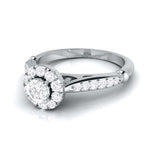 Load image into Gallery viewer, 70-Pointer Solitaire Halo Diamond Shank Platinum Ring JL PT G 103-C   Jewelove.US
