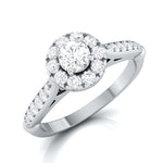 Load image into Gallery viewer, 2-Carat Lab Grown Solitaire Halo Diamond Shank Platinum Ring JL PT LG G 103-D
