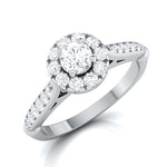 Load image into Gallery viewer, 30-Pointer Solitaire Halo Diamond Shank Platinum Ring JL PT G 103-A   Jewelove.US
