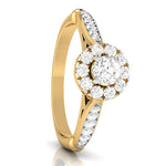Load image into Gallery viewer, 50-Pointer Solitaire Halo Diamond Shank Yellow Gold Ring JL AU G 103Y-A   Jewelove.US
