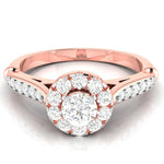 Load image into Gallery viewer, 50-Pointer Solitaire Halo Diamond Shank Rose Gold Ring JL AU G 103R-A   Jewelove.US
