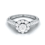 Load image into Gallery viewer, 1.50-Carat Lab Grown Solitaire Halo Diamond Shank Platinum Ring JL PT LG G 103-C
