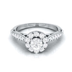 Load image into Gallery viewer, 2-Carat Lab Grown Solitaire Halo Diamond Shank Platinum Ring JL PT LG G 103-D
