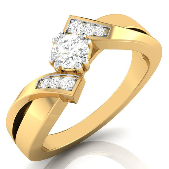 70-Pointer Solitaire Diamond Designer Yellow Gold Solitaire Ring JL AU G 104Y-B   Jewelove.US