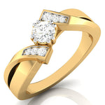 Load image into Gallery viewer, 50-Pointer Solitaire Diamond Designer Yellow Gold Solitaire Ring JL AU G 104Y-A   Jewelove.US
