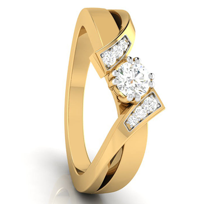 50-Pointer Solitaire Diamond Designer Yellow Gold Solitaire Ring JL AU G 104Y-A   Jewelove.US