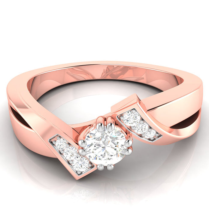70-Pointer Solitaire Diamond Designer Rose Gold Solitaire Ring JL AU G 104R-B   Jewelove.US