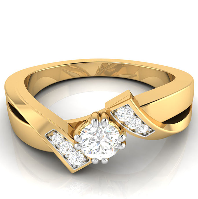 70-Pointer Solitaire Diamond Designer Yellow Gold Solitaire Ring JL AU G 104Y-B   Jewelove.US