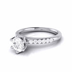 Load image into Gallery viewer, 1-Carat Lab Grown Solitaire Diamond Shank Flowery Platinum Engagement Ring JL PT LG G-105

