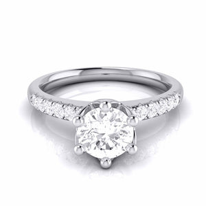 2-Carat Lab Grown Solitaire Diamond Shank Flowery Platinum Ring JL PT LG G 105-D