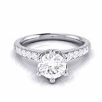 Load image into Gallery viewer, 1-Carat Lab Grown Solitaire Diamond Shank Flowery Platinum Ring JL PT LG G 105-B
