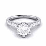 Load image into Gallery viewer, 1-Carat Lab Grown Solitaire Diamond Shank Flowery Platinum Engagement Ring JL PT LG G-105
