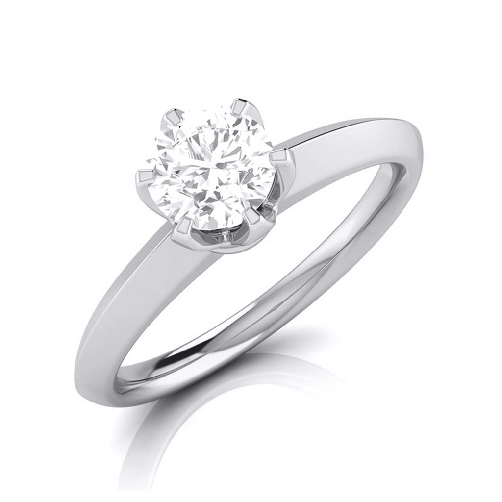 70-Pointer Flowery Platinum Lab Grown Solitaire Engagement Ring JL PT LG G 106-B   Jewelove.US