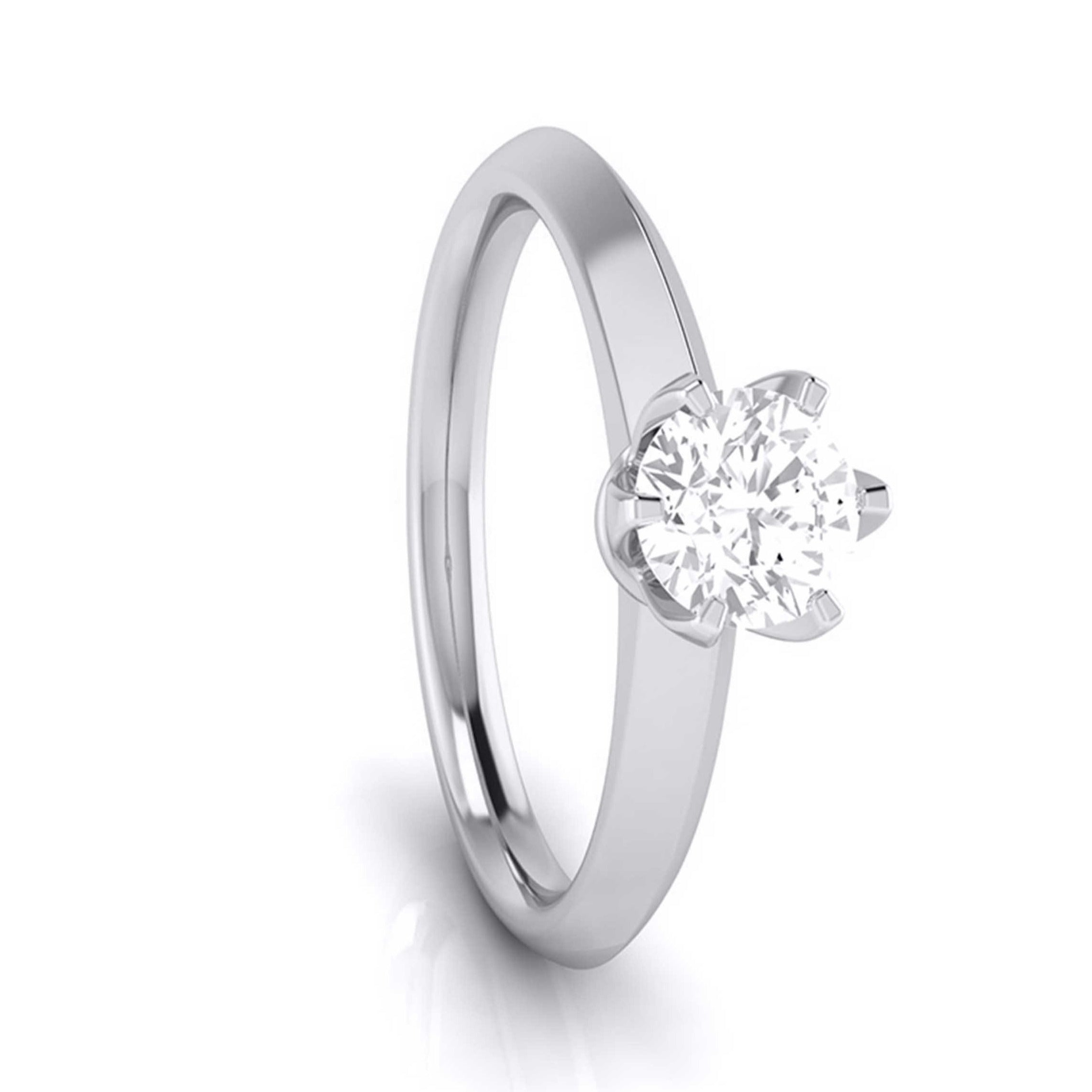 50-Pointer Flowery Platinum Lab Grown Solitaire Engagement Ring JL PT LG G 106-A   Jewelove.US