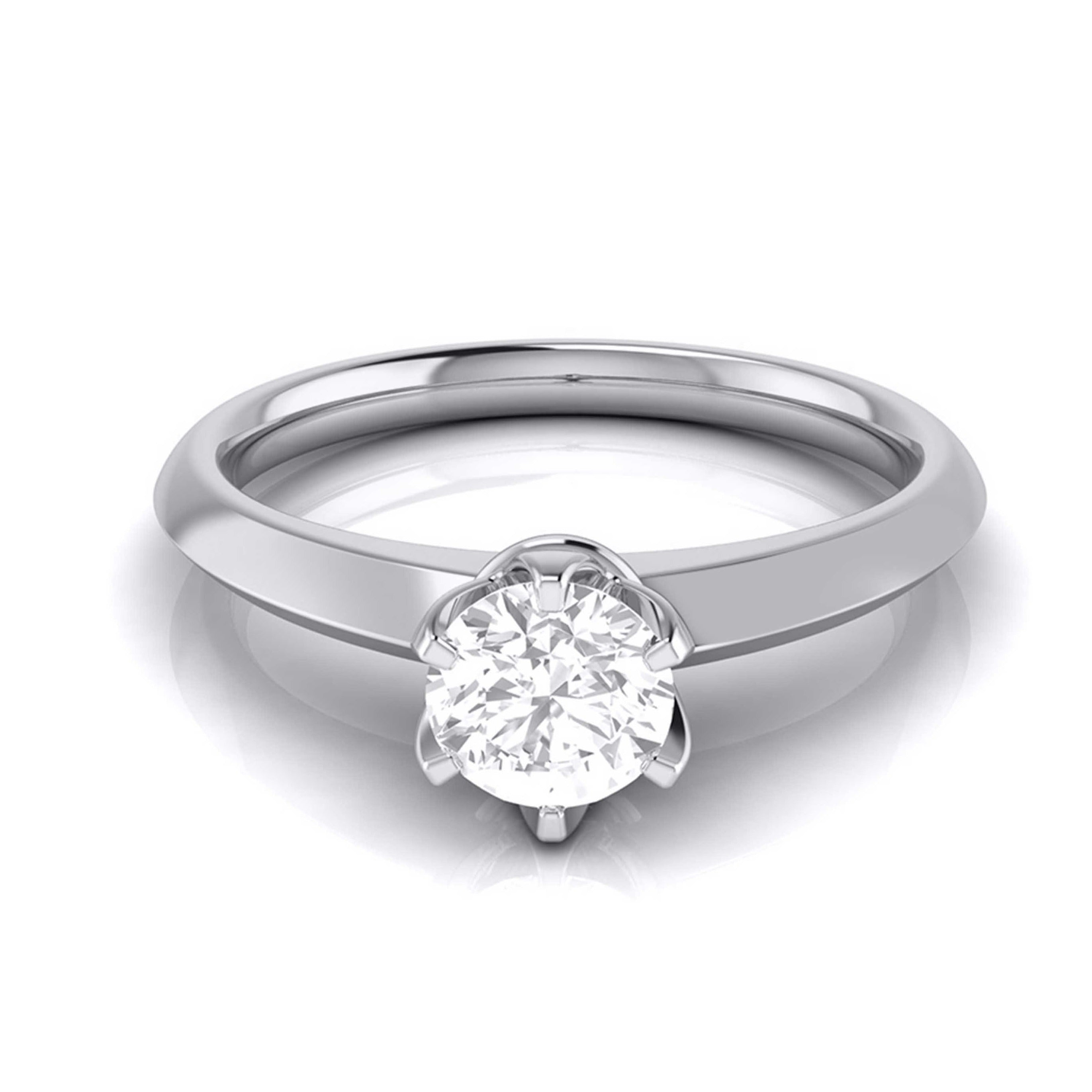 50-Pointer Flowery Platinum Lab Grown Solitaire Engagement Ring JL PT LG G 106-A   Jewelove.US