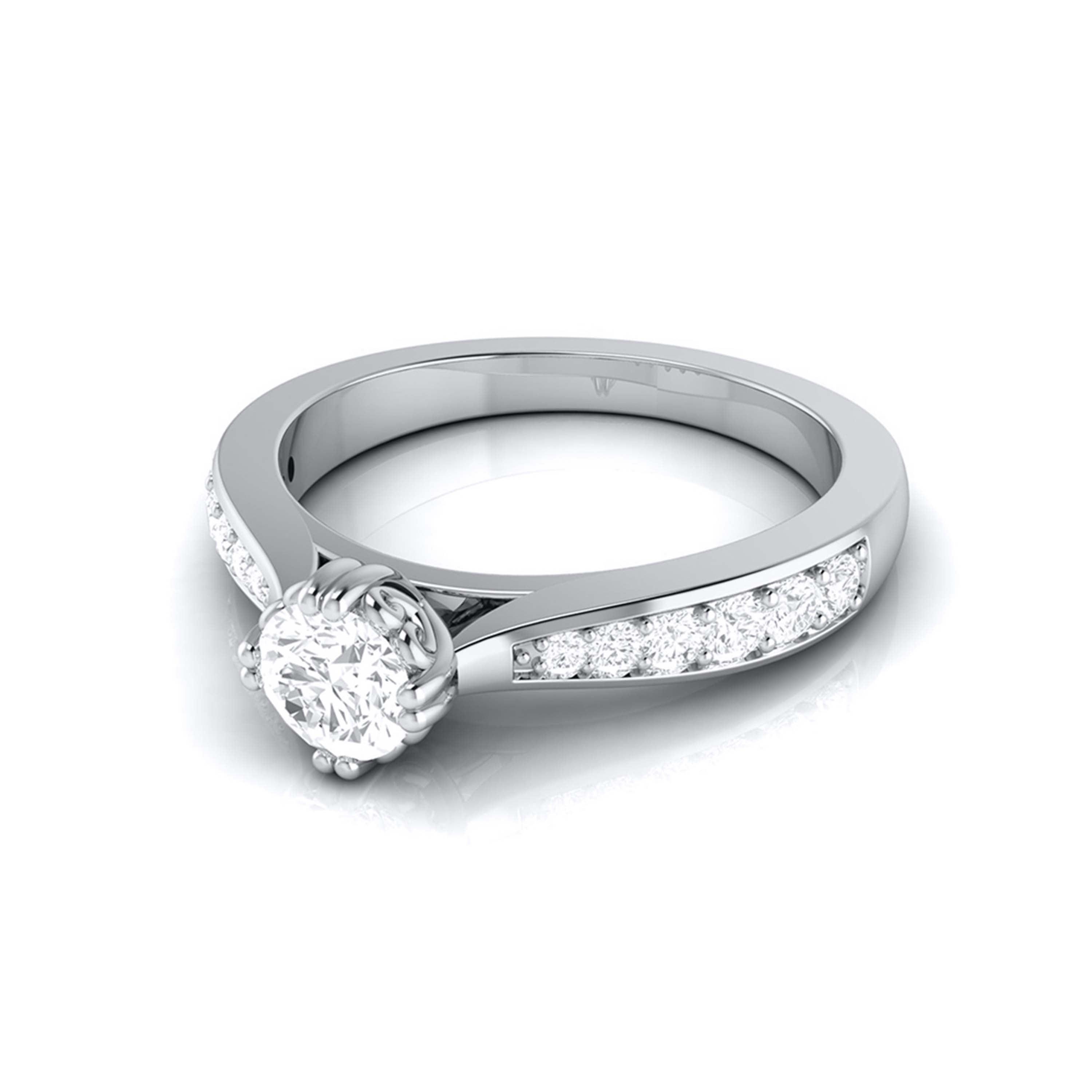 Beautiful Hidden Hearts 1-Carat Platinum Solitaire Engagement Ring with Accent Diamonds JL PT G 107-C   Jewelove.US