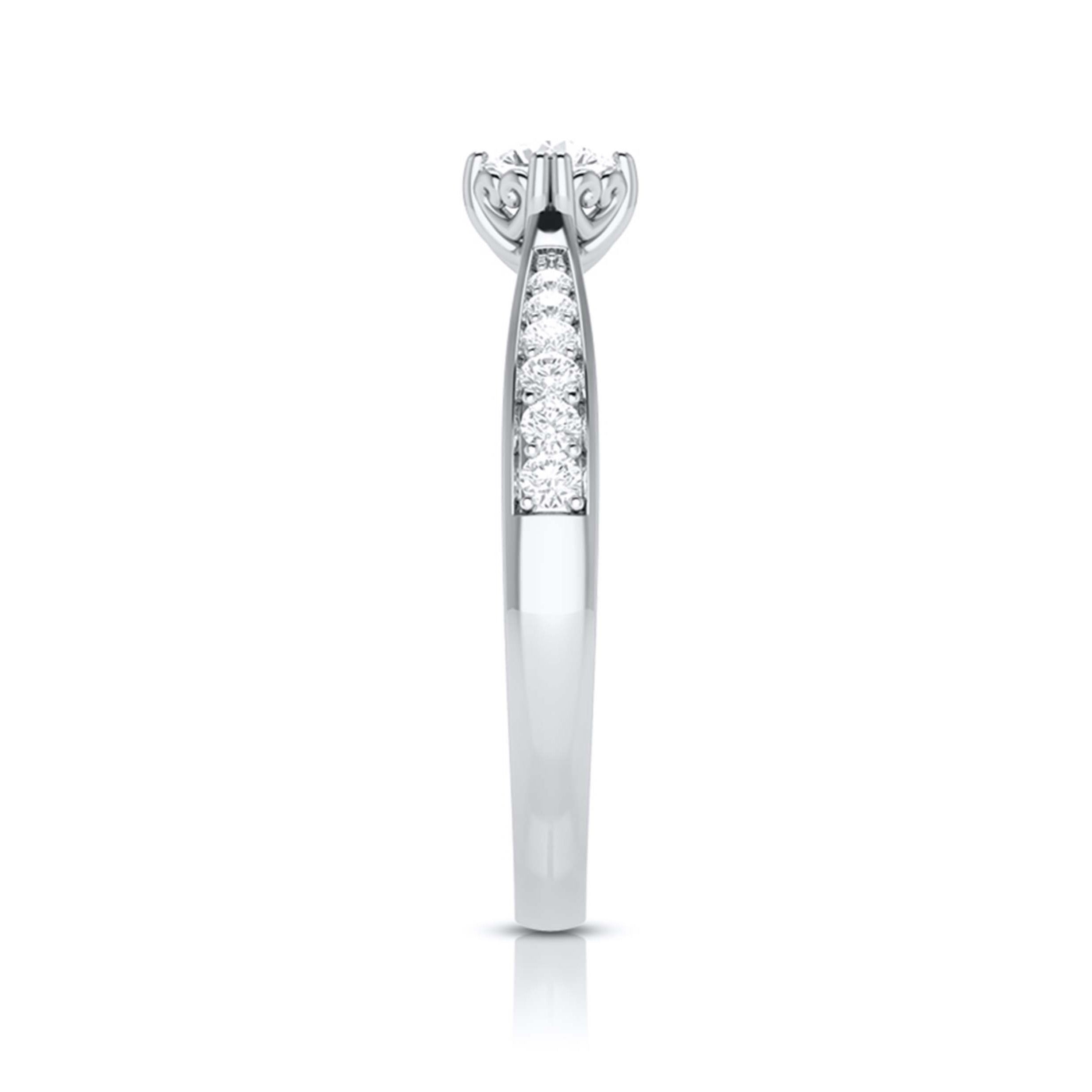 Beautiful Hidden Hearts 1.50-Carat Lab Grown Solitaire Accent Diamonds Platinum Engagement Ring JL PT LG G 107-D   Jewelove.US