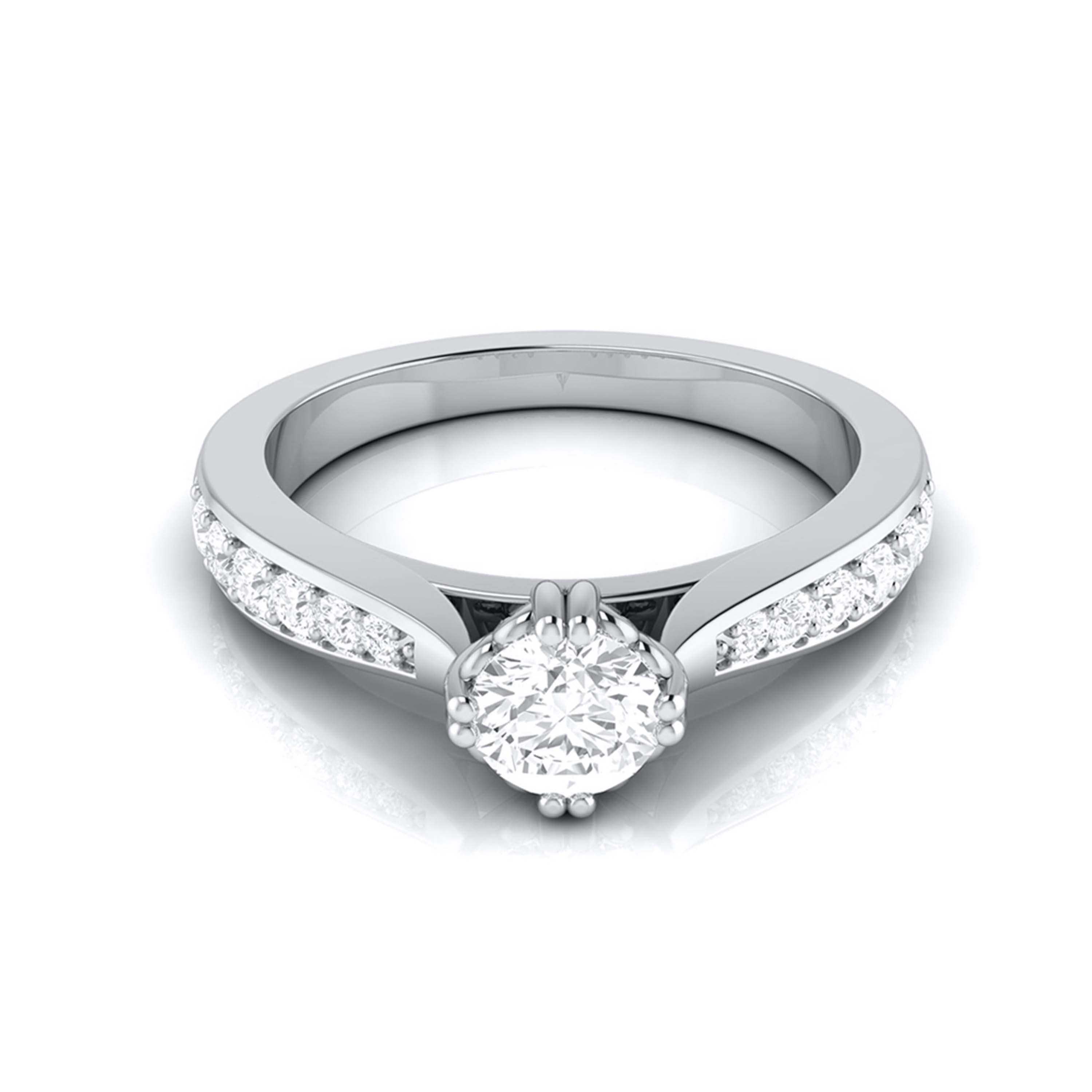 Beautiful Hidden Hearts 1-Carat Platinum Solitaire Engagement Ring with Accent Diamonds JL PT G 107-C   Jewelove.US