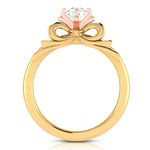 Load image into Gallery viewer, 1-Carat Solitaire Bow Designer 18K Yellow Gold Ring with Rose Gold Prong JL AU G 108Y-C   Jewelove.US
