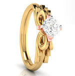 Load image into Gallery viewer, 50-Pointer Solitaire Bow Designer 18K Yellow Gold Ring with Rose Gold Prong JL AU G 108Y-A   Jewelove.US
