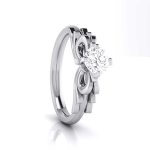 1.50-Carat Lab Grown Solitaire Designer Bow Platinum Ring JL PT LG G 108-D   Jewelove.US