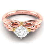Load image into Gallery viewer, 1-Carat Solitaire Bow Designer 18K Rose Gold Ring with Yellow Gold Prong JL AU G 108R-C   Jewelove.US
