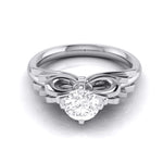 Load image into Gallery viewer, 1-Carat Lab Grown Solitaire Designer Bow Platinum Ring JL PT LG G 108-C   Jewelove.US
