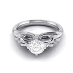 Load image into Gallery viewer, 70-Pointer Lab Grown Solitaire Designer Bow Platinum Ring JL PT LG G-108-B   Jewelove.US
