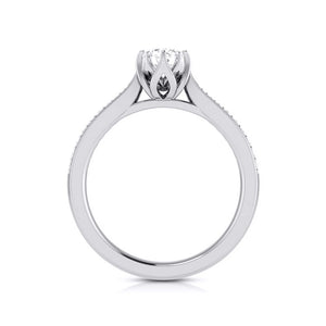 50-Pointer Lab Grown Solitaire Diamond Shank Platinum Ring JL PT LG G 109